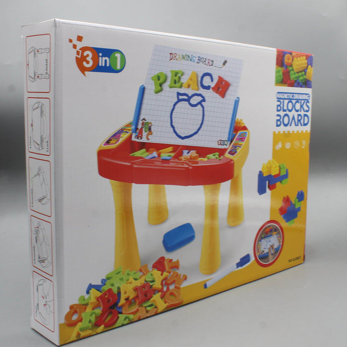 3-in-1 Magnetic Drawing Blocks Board