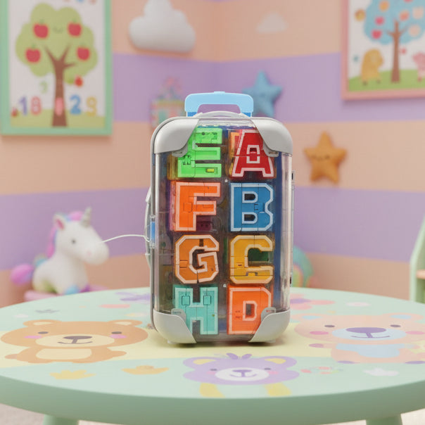 Educational Alphabet Building Blocks Briefcase