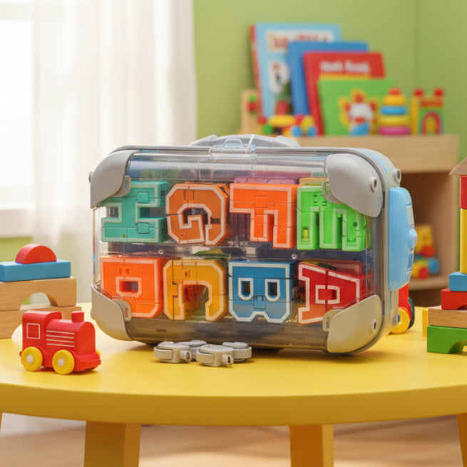 Educational Alphabet Building Blocks Briefcase