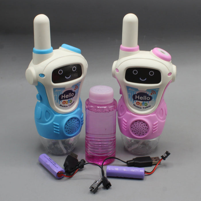 2-in-1 Rechargeable Walkie Talkie & Bubble Machine