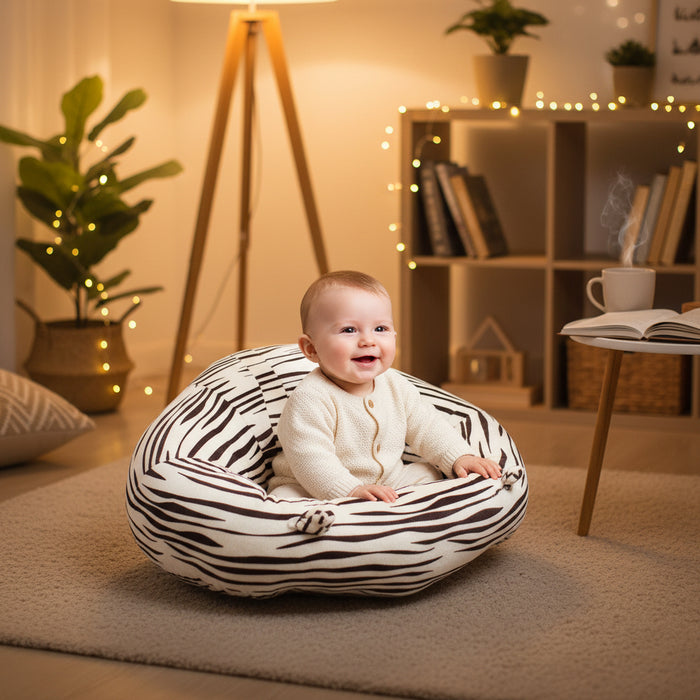 Zebra Printed Soft Baby Seater Sofa