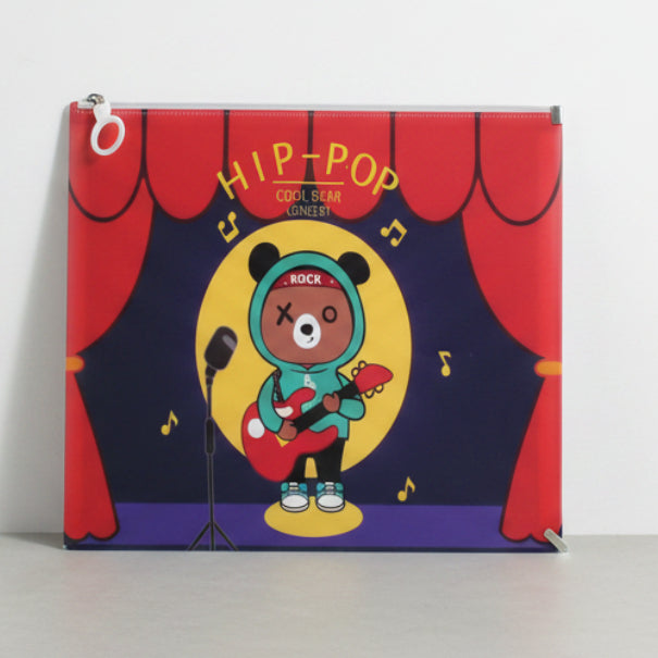 Hip Hop Rock Bear Zipper File