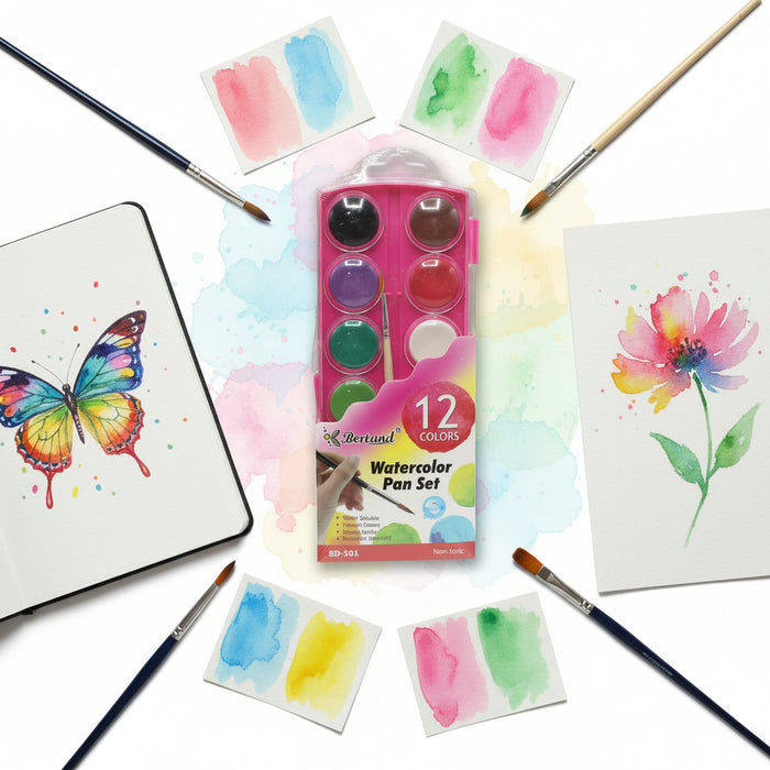 Water Color Pan Set with Brush