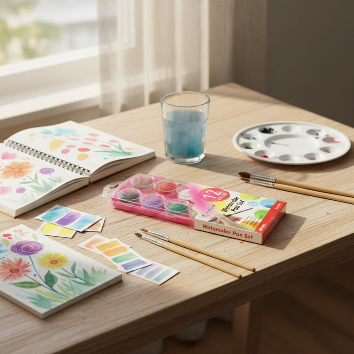 Water Color Pan Set with Brush