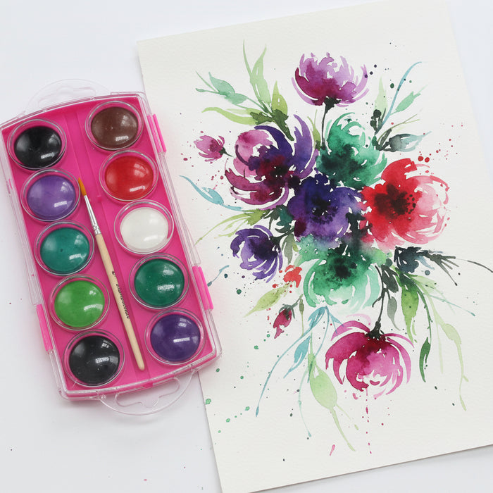 Water Color Pan Set with Brush