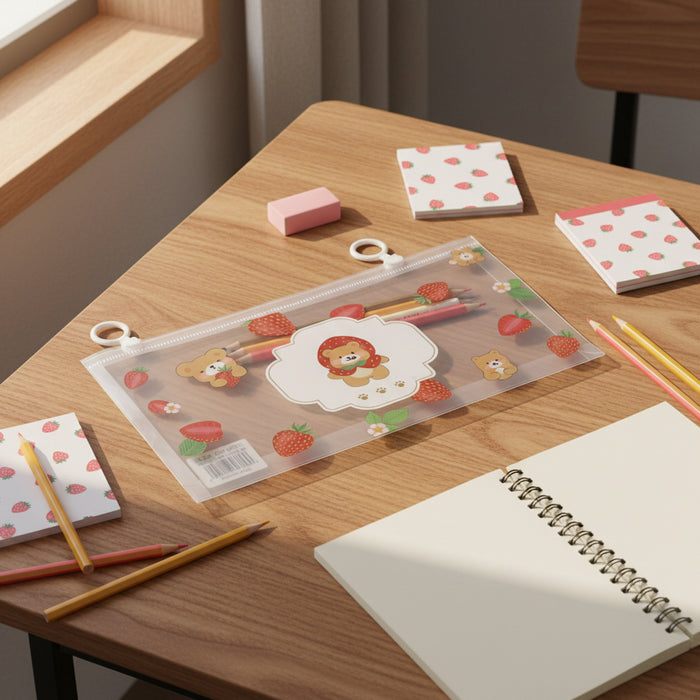 Stawberry Teddy Theme Zipper Geometry