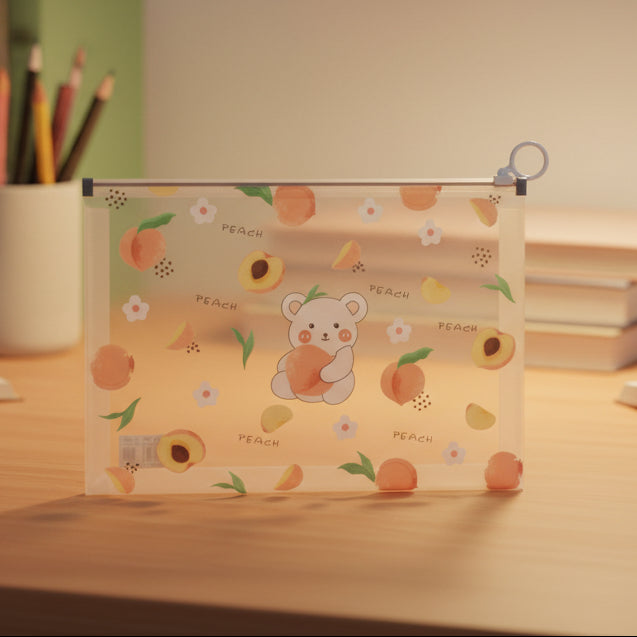Peach Teady Theme Zipper Geometry