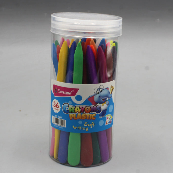 Soft Writing Plastic Crayons 36 Colors