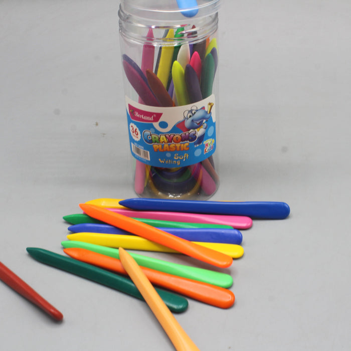 Soft Writing Plastic Crayons 36 Colors