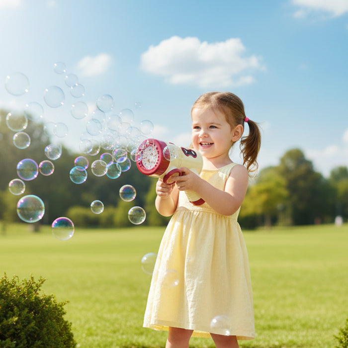 Electric Automatic Bubble Gun with Lights