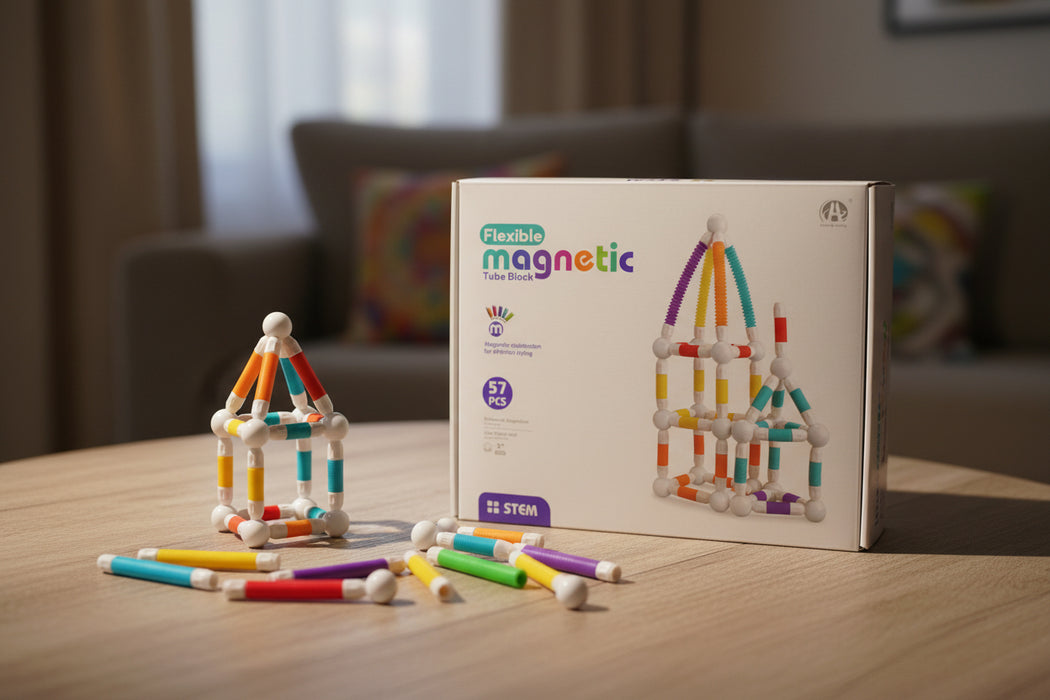 Flexible Magnetic Tube Blocks 57 Pieces