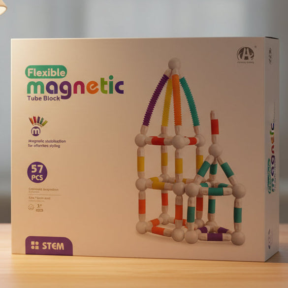 Flexible Magnetic Tube Blocks 57 Pieces
