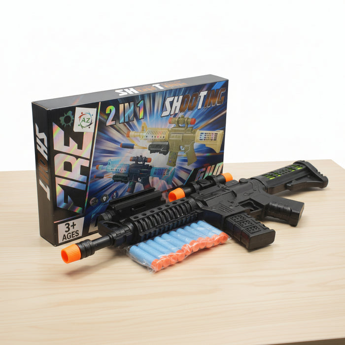 2 in 1 Shooting Gun Set with Light & Sound