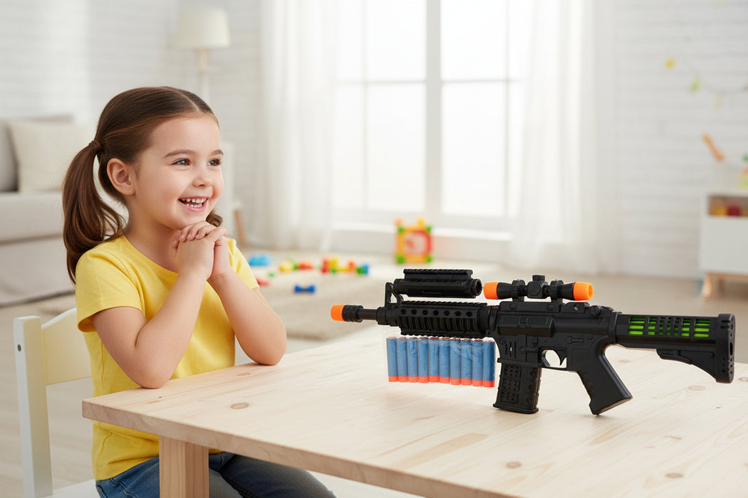 2 in 1 Shooting Gun Set with Light & Sound