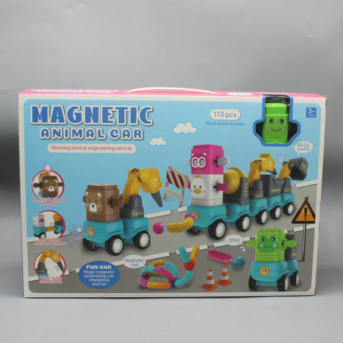 Magnetic Stacking Animals Engineering Vehicle
