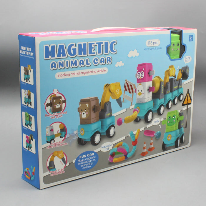 Magnetic Stacking Animals Engineering Vehicle