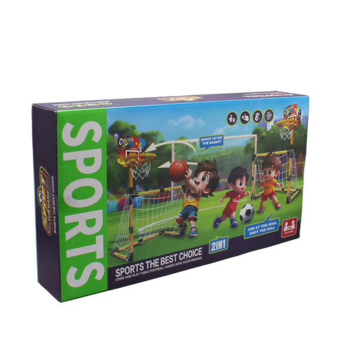 2-in-1 Soccer Goal & Basketball Play Set