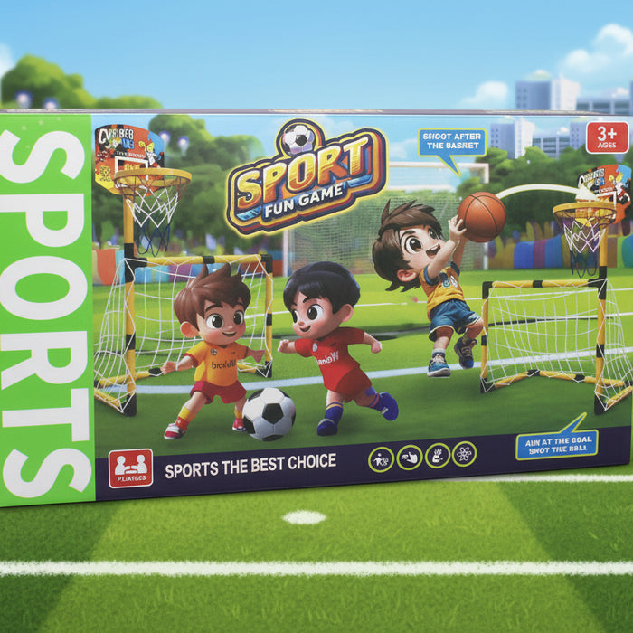 2-in-1 Soccer Goal & Basketball Play Set