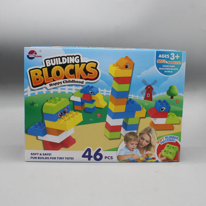 Kids Soft & Edgeless Rubber Blocks 46 Pieces