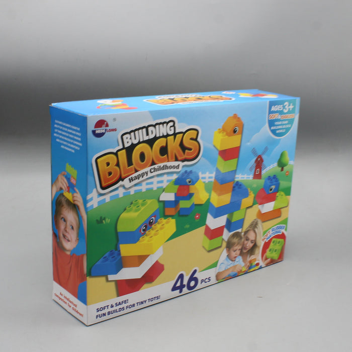 Kids Soft & Edgeless Rubber Blocks 46 Pieces