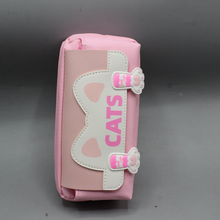 Lovely Meow Theme Geometry Pouch