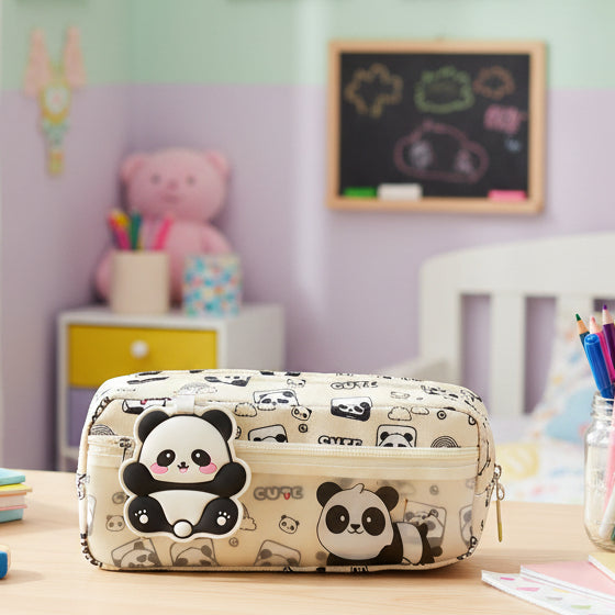 Happy Panda Design Pencil Pouch