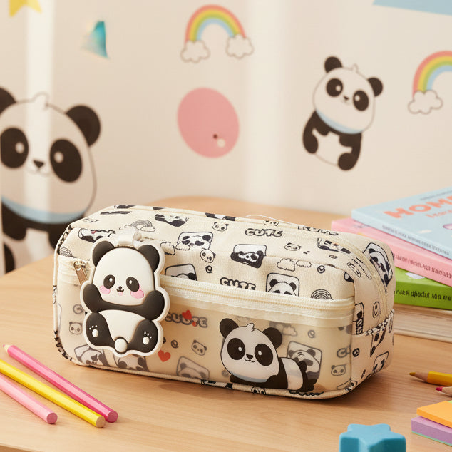 Happy Panda Design Pencil Pouch