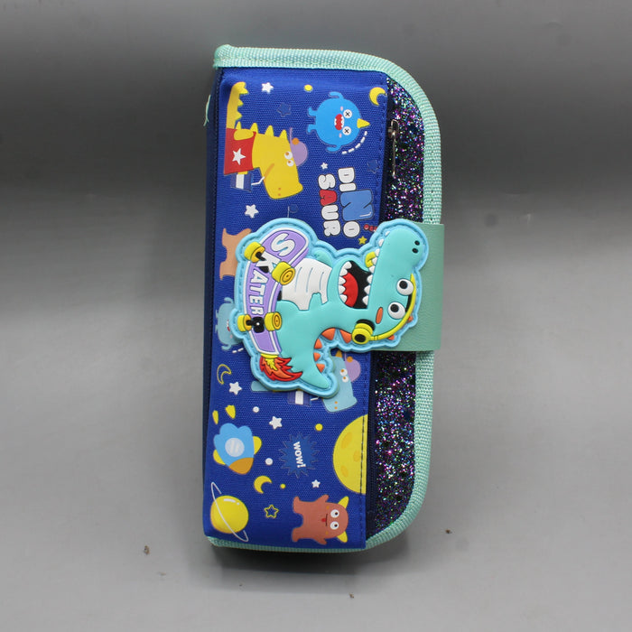 Skater Dinosaur Design Geometry Pouch