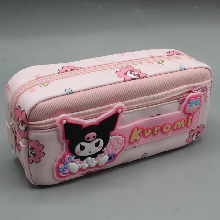 Pink Cute Kuromi Theme Pencils Pouch