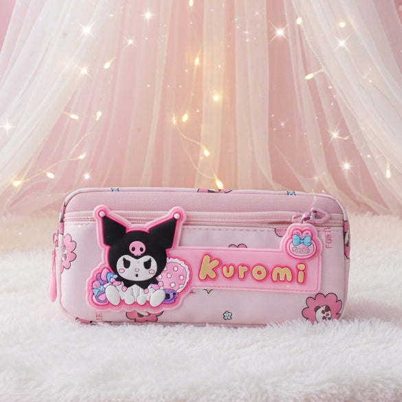 Pink Cute Kuromi Theme Pencils Pouch