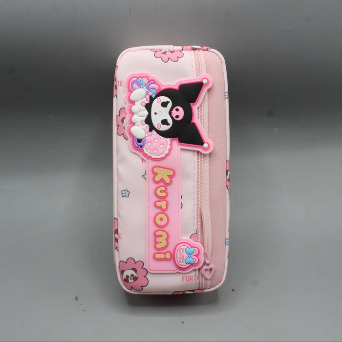 Pink Cute Kuromi Theme Pencils Pouch