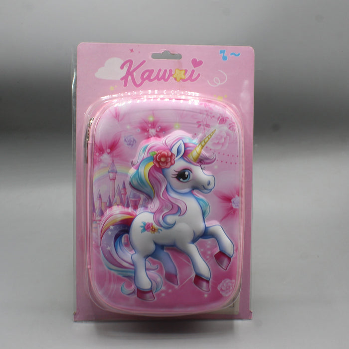 3D Unicorn Theme Geometry Pouch
