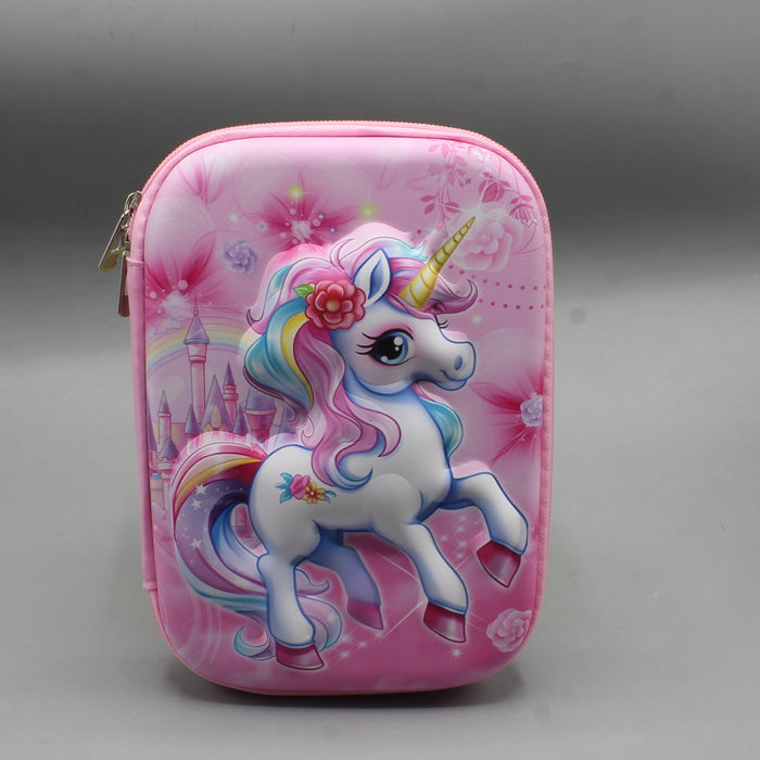 3D Unicorn Theme Geometry Pouch