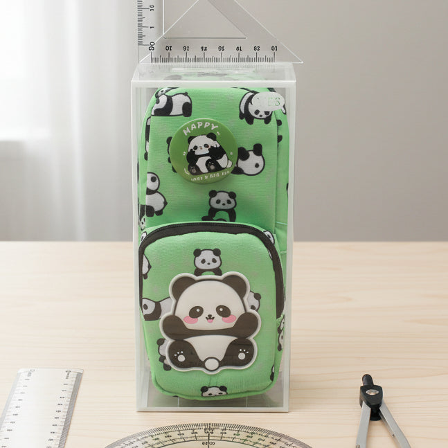 Happy Panda Style Geometry Pouch