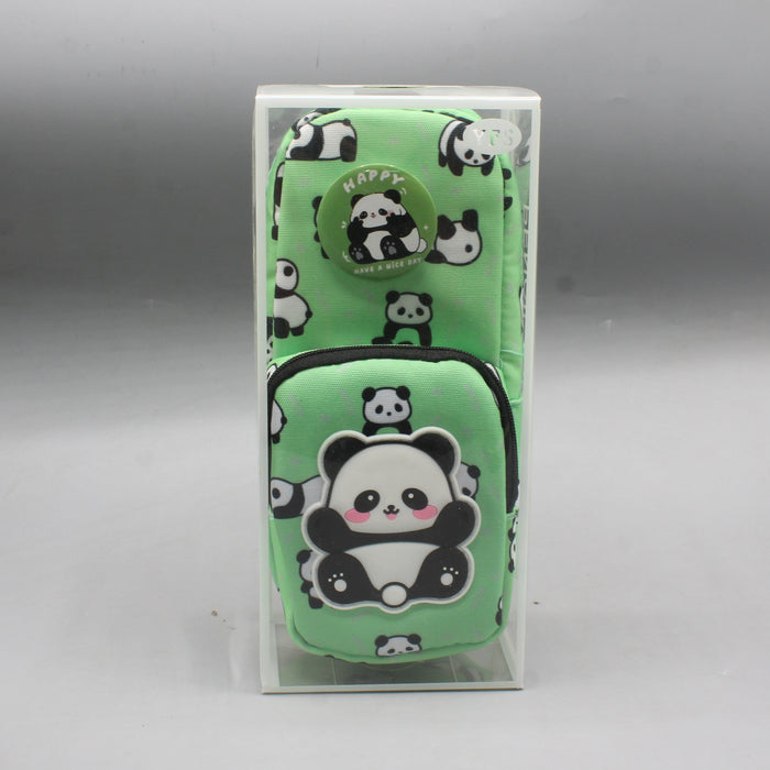 Happy Panda Style Geometry Pouch