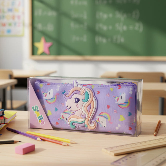 Smilie Unicorn Style Pencil Pouch