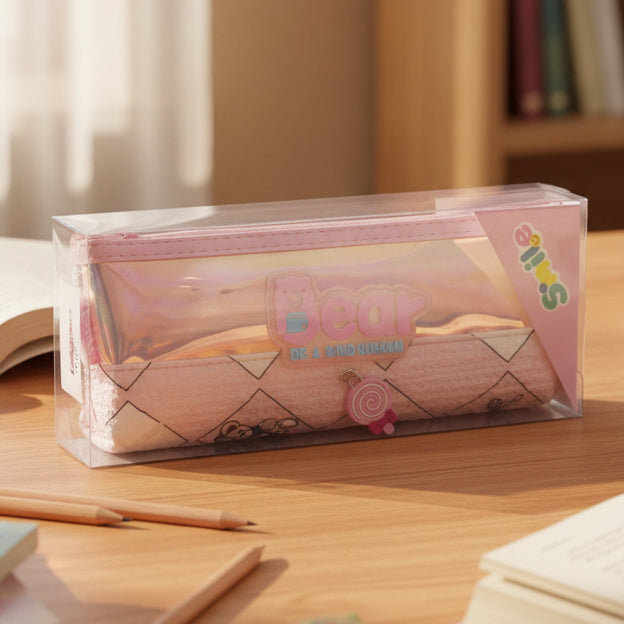 Smile Bear Design Pencil Pouch