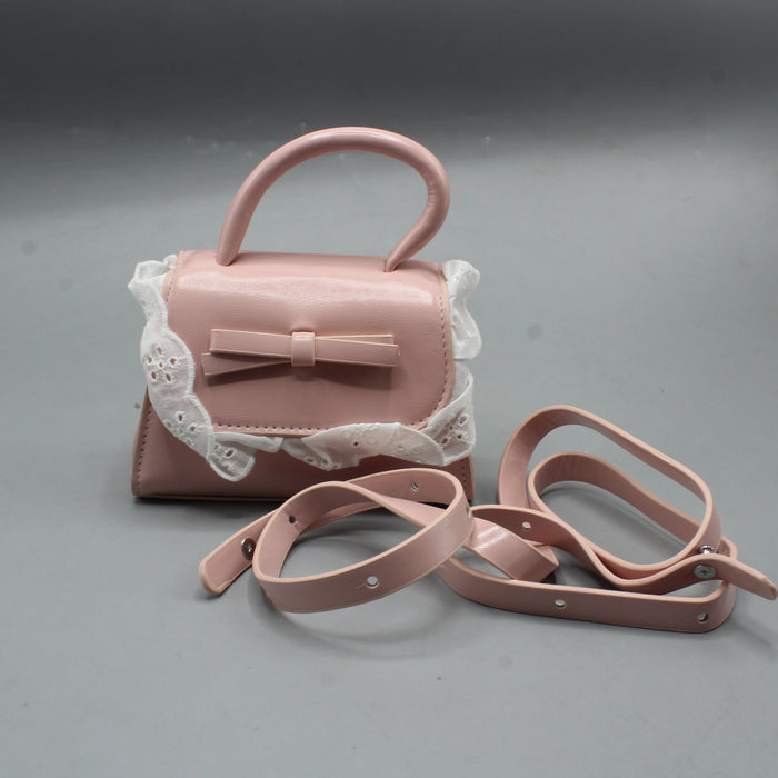 Pink Lace Design Hand Bag