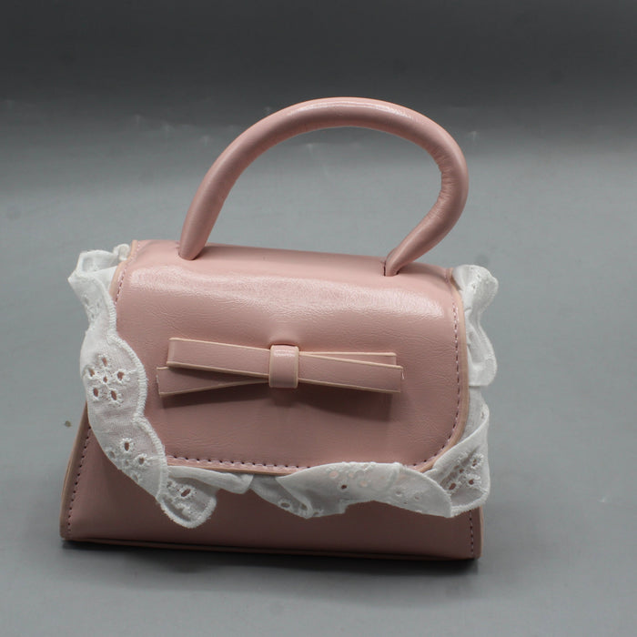 Pink Lace Design Hand Bag