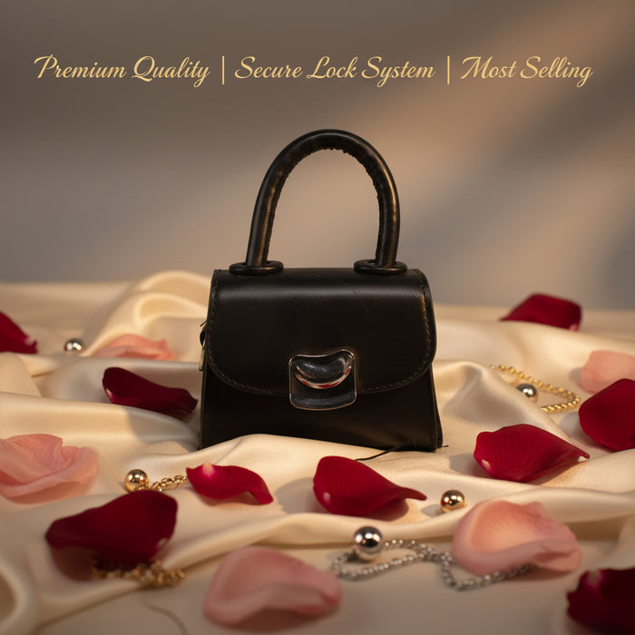 Black PU Leather Mini Shoulder Bag