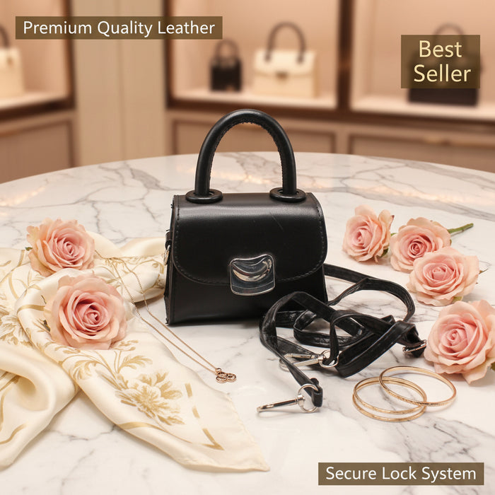 Black PU Leather Mini Shoulder Bag