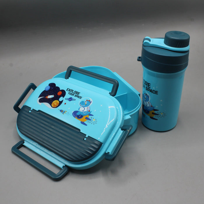 Mini Dino Space Theme Luch Box with Bottle