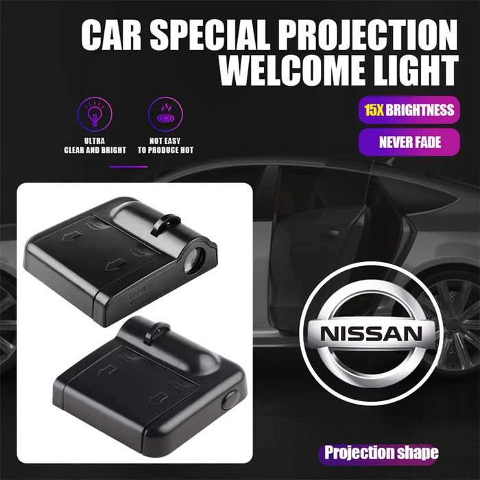Pack of 2 Car Door Logo Projection Light Nissan