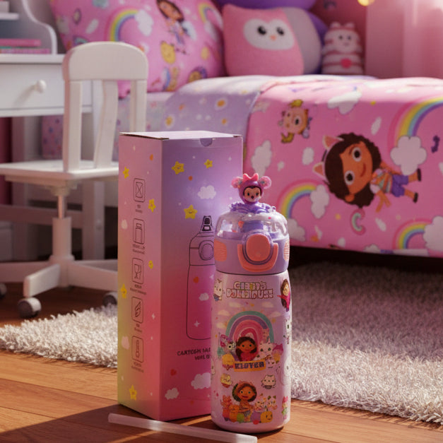 Gabby`s Doll House Theme Water Bottle