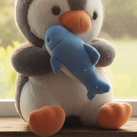 Plush Penguin with Hold Dolphin