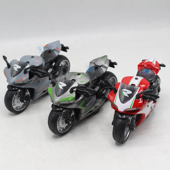 Die-Cast Metal Body Heavy Bike Assorted Colors