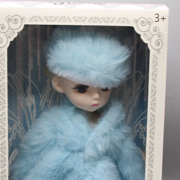 Blue Fluffy Winter Coat Doll
