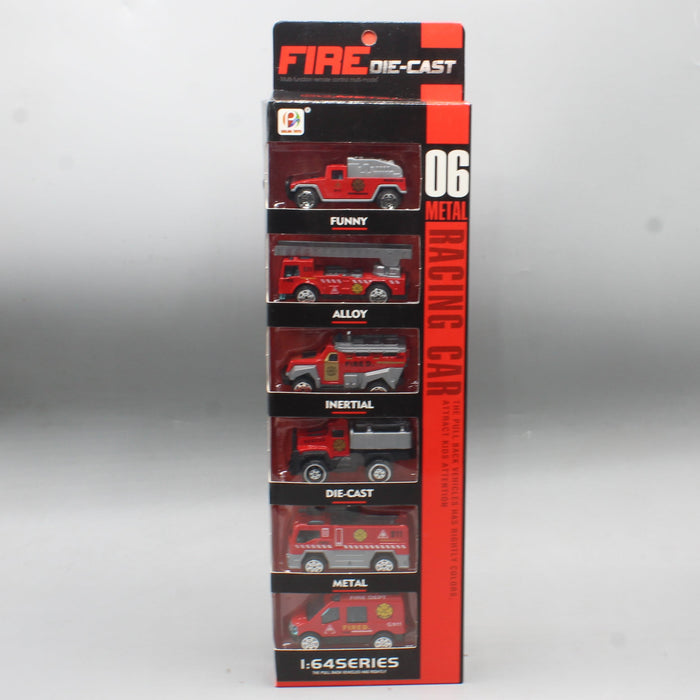 Diecast Fire Brigade Car Pack of 6