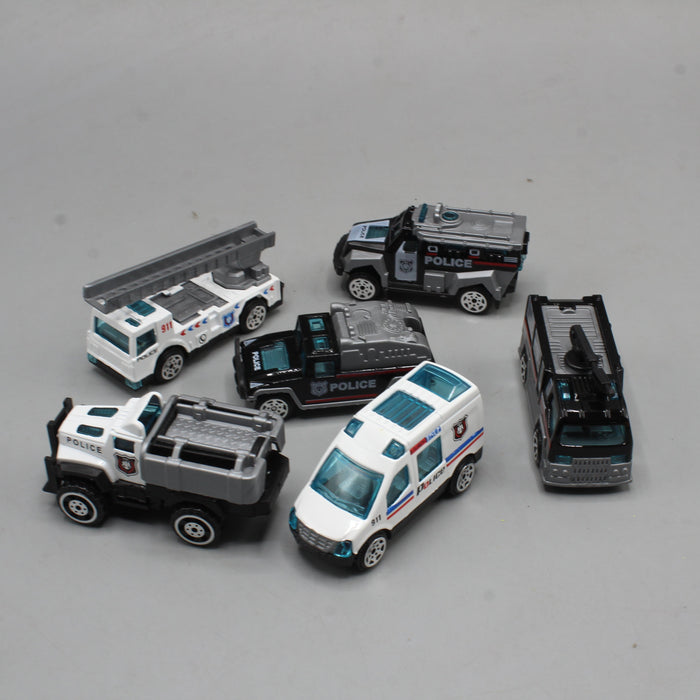 Diecast Police Car Pack of 6