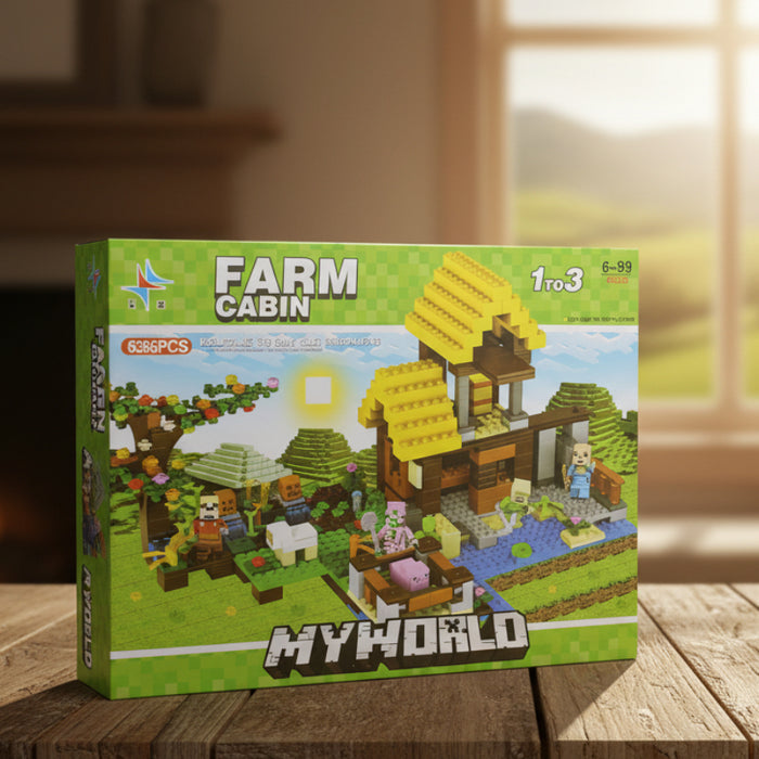 Farm Cabin Brick Blocks 636 Pieces